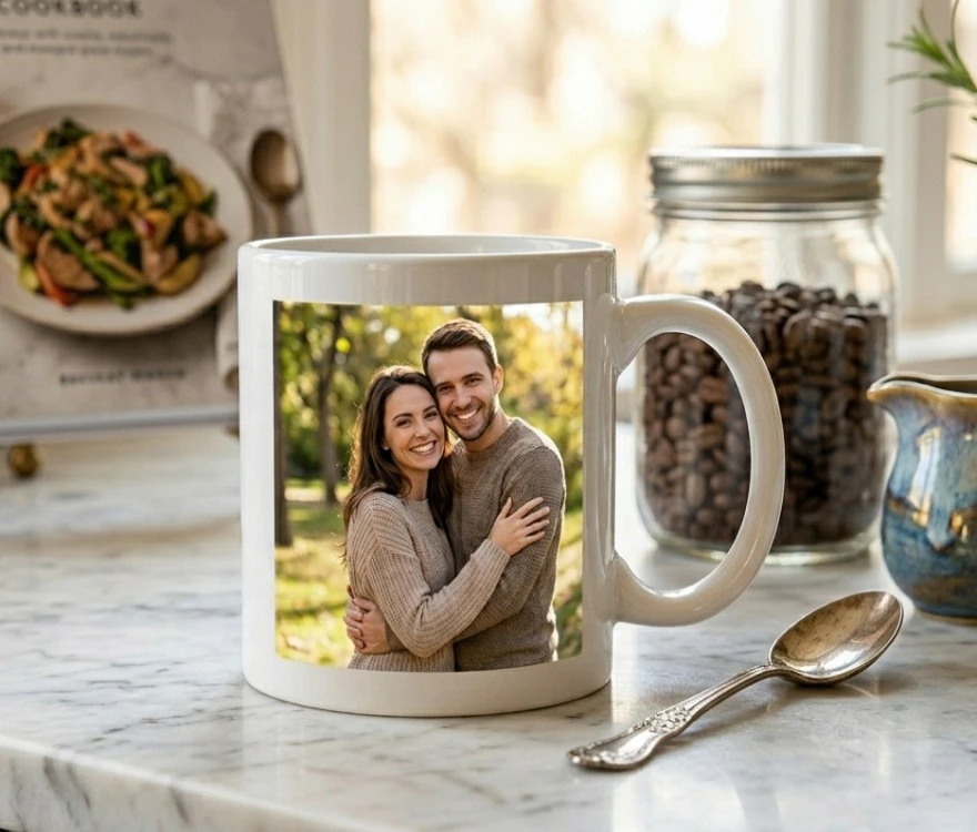 Pareja feliz – taza personalizada con foto de pareja